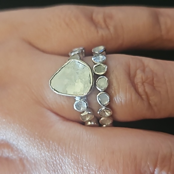 Polki Diamond Stackable Rings - Picture 7 of 15